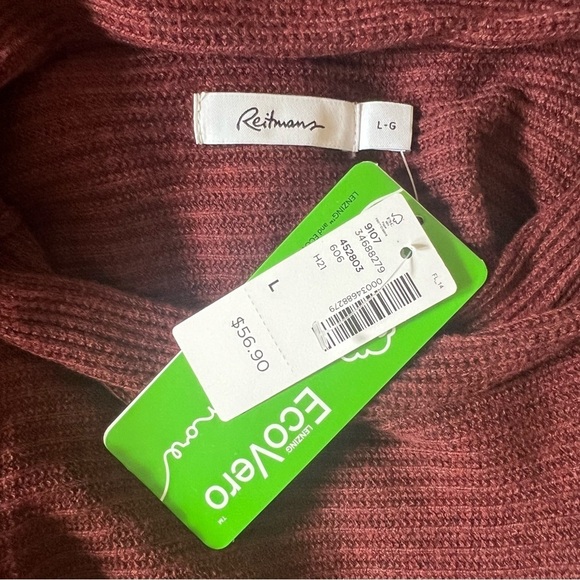 NWT - Reitmans Mock Neck Maroon Sweater - Picture 7 of 8